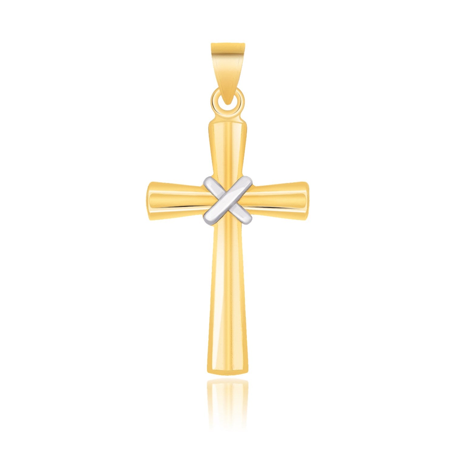 Two tone gold cross deals